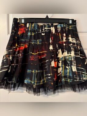 Gorgeous Masmouly By Mas Black Multicolor Plaid Ruffle Mini Skirt - Women's